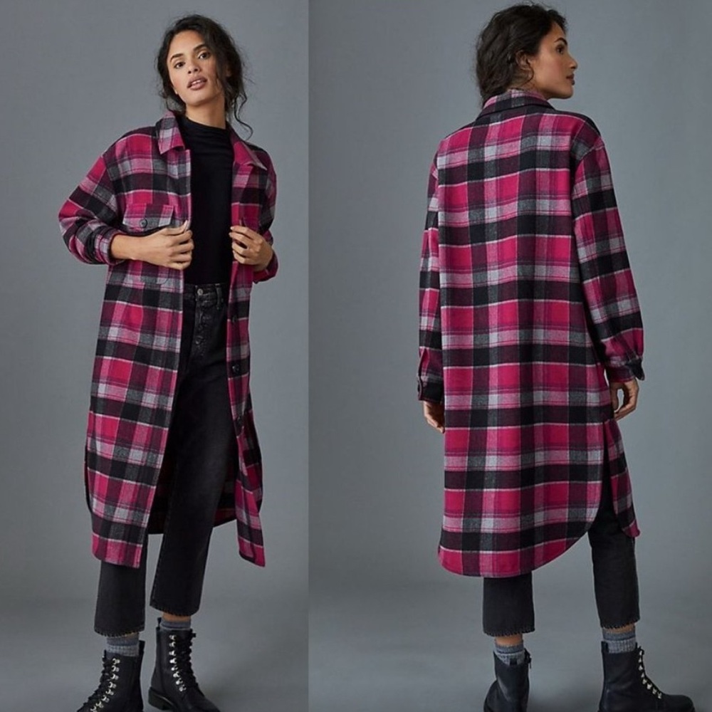 Sanctuary / Anthropologie Cora Plaid Shirt Jacket - Size 1x